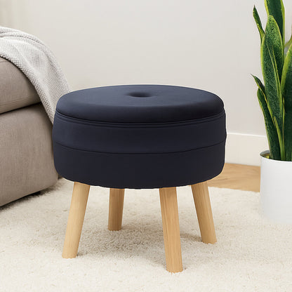 Cannes Black Velvet Stool