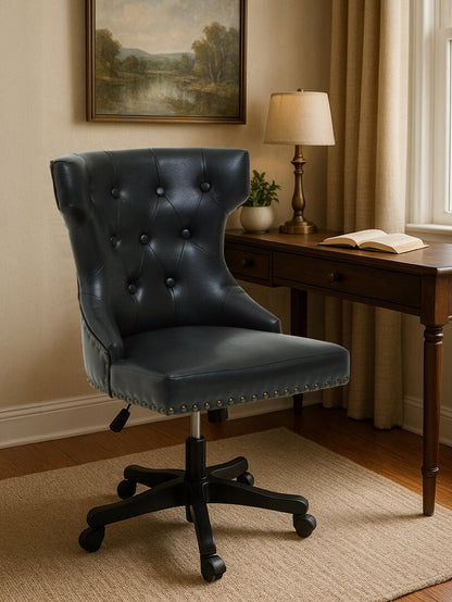 Valencia Black Leather Effect Home Office Chair