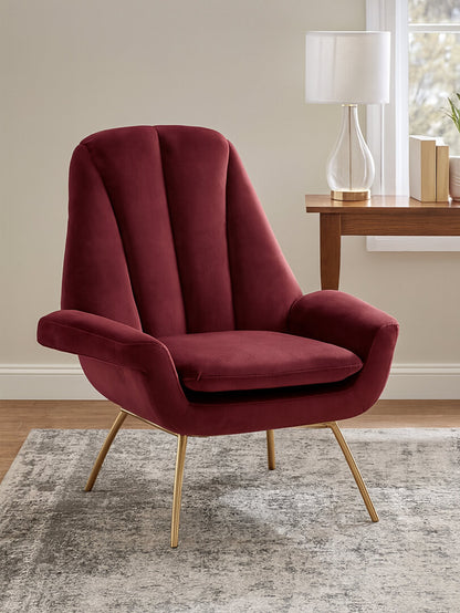 Vienna Wine Velvet Lounge Chair