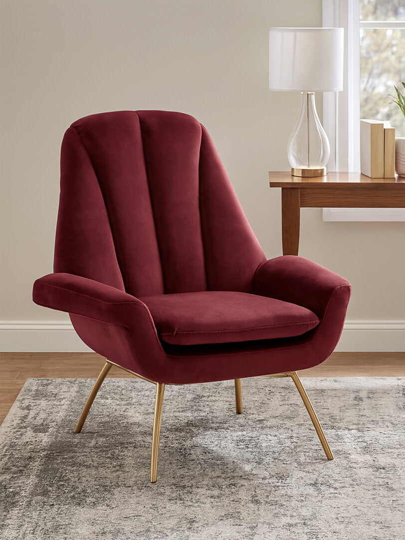 Vienna Wine Velvet Lounge Chair
