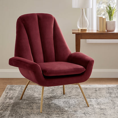 Vienna Wine Velvet Lounge Chair