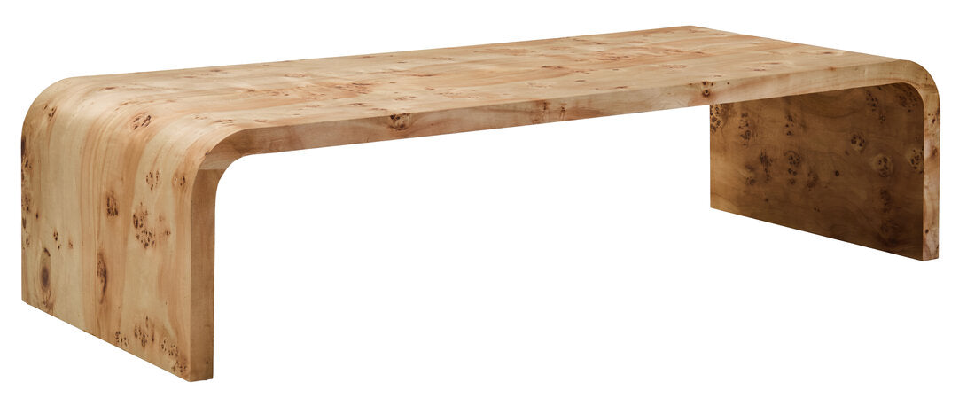 Stirling Burl Wood Design Curved Coffee Table