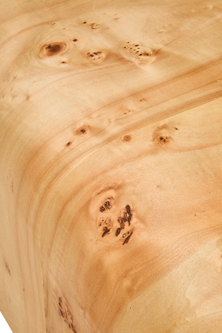 Stirling Burl Wood Design Curved Coffee Table