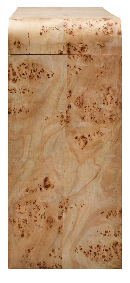 Stirling Burl Wood Design Curved Console Table