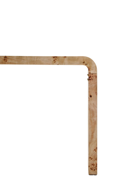 Stirling Burl Wood Design Curved Console Table