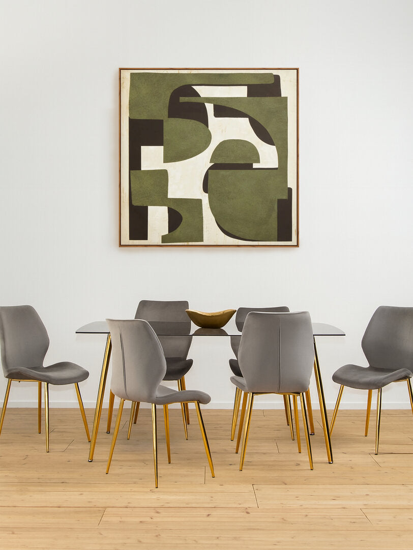 Laguna Smoked Glass Dining Table with 6 Chairs Set