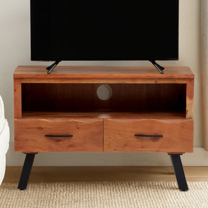 Florence Two Drawer Acacia Media Unit
