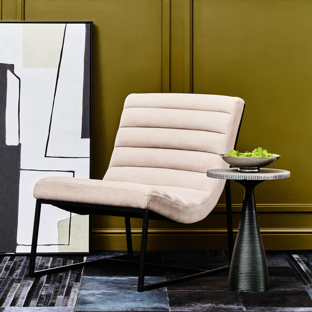 Valencia Ivory Velvet Lounge Chair