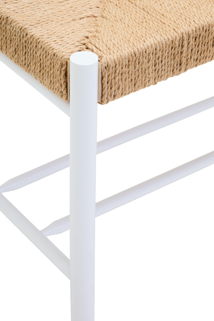 Harrogate Small Natural Rope and White Wood Bench
