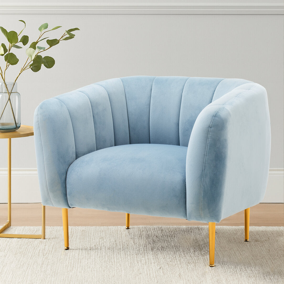 Hudson Blue Velvet Armchair