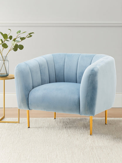 Hudson Blue Velvet Armchair