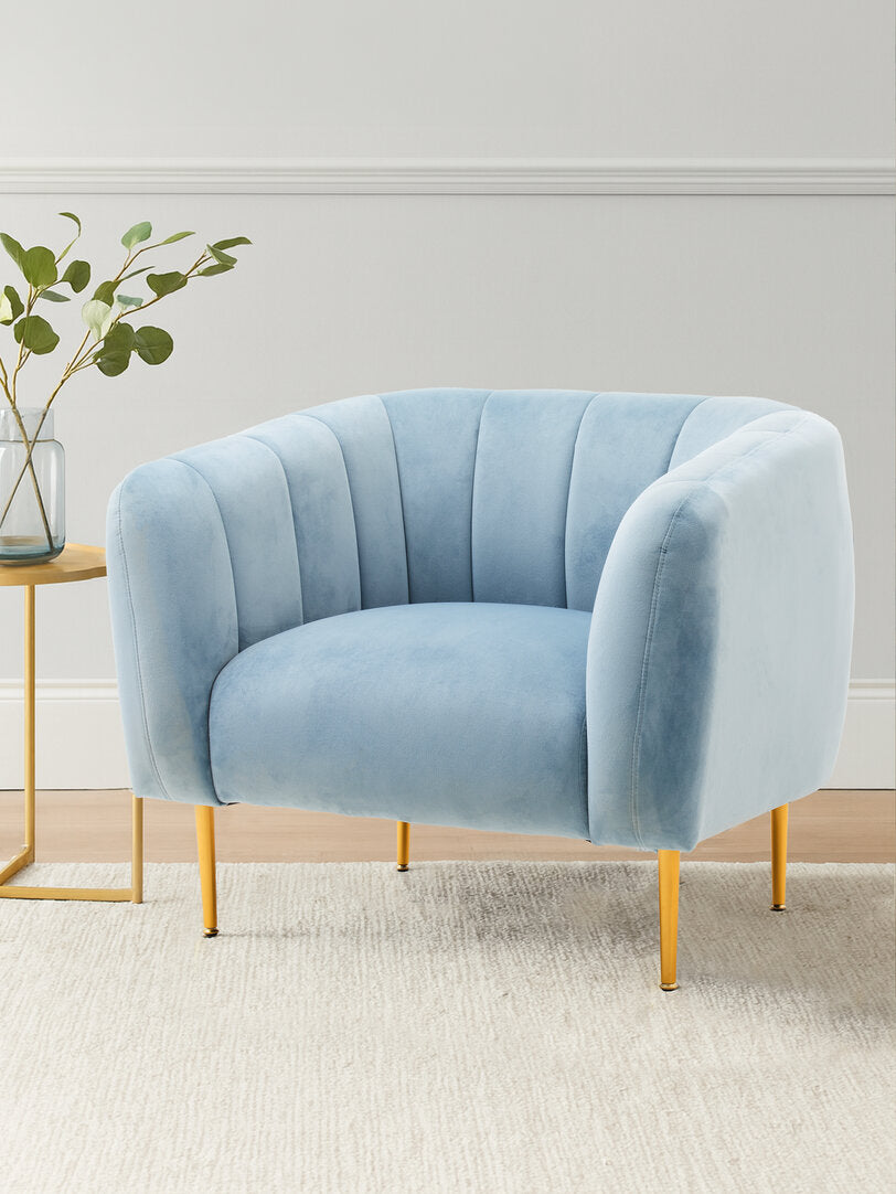 Hudson Blue Velvet Armchair