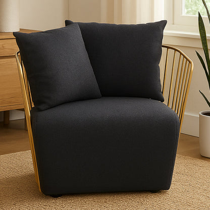 Devon Black Fabric and Metal Chair