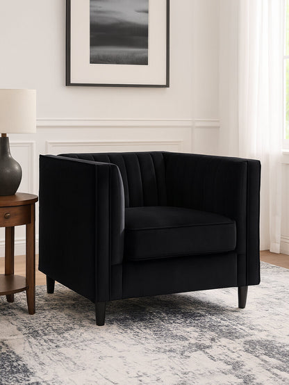 Hudson Black Velvet Chair