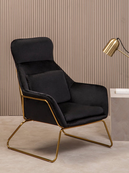 Richmond Black Velvet Armchair