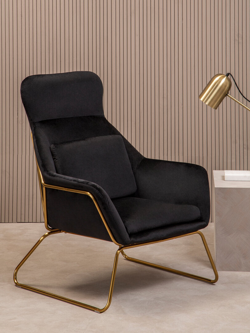 Richmond Black Velvet Armchair