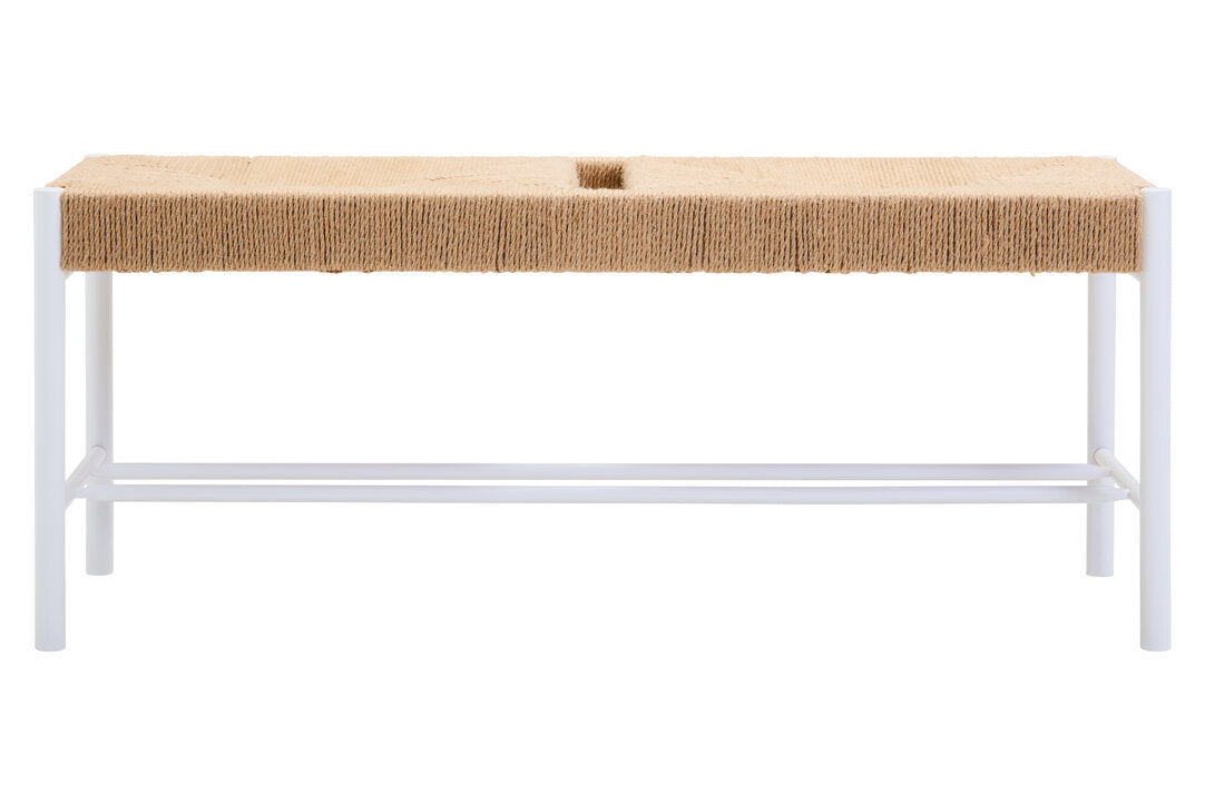 Harrogate Large Natural Rope and White Wood Bench
