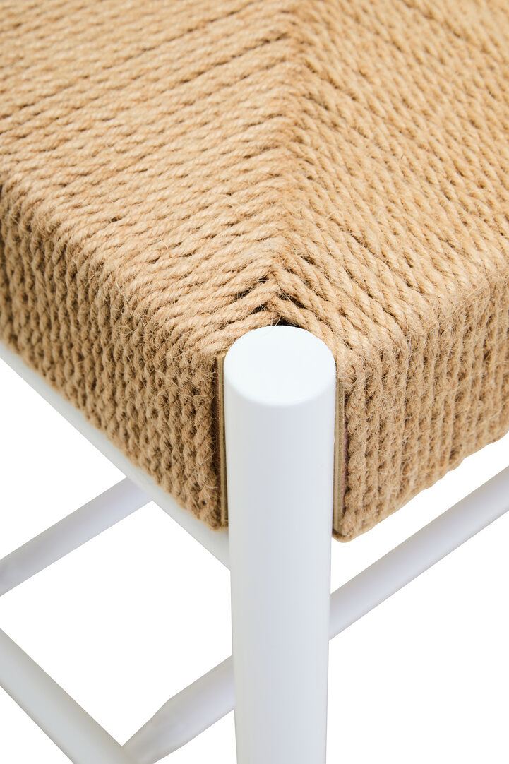 Harrogate Large Natural Rope and White Wood Bench