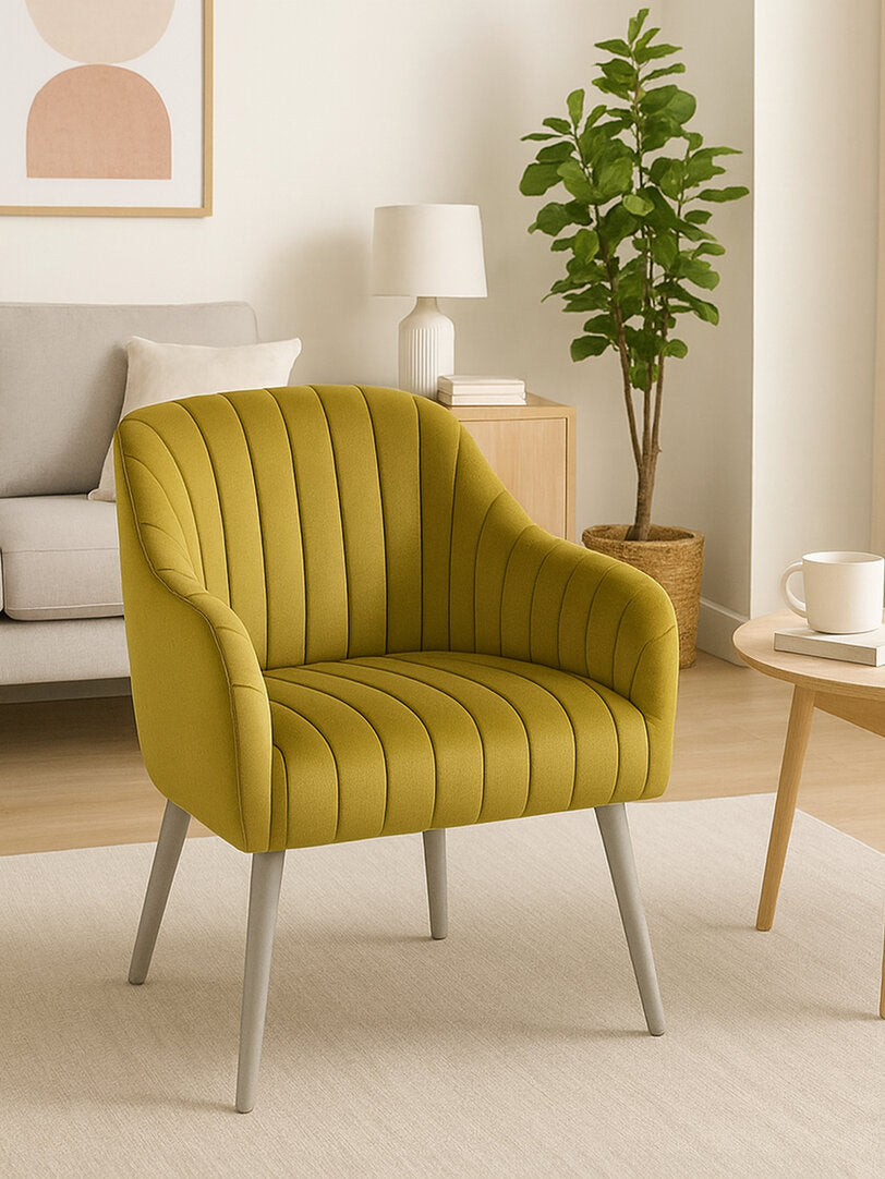 Como Mustard Fabric Armchair