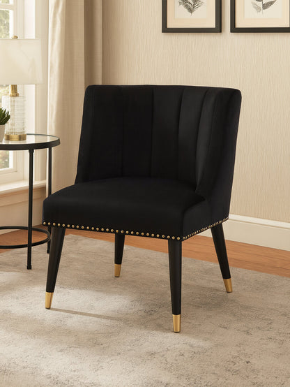 Lisbon Black Velvet Chair With Black Legs