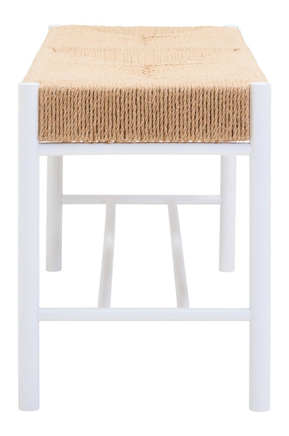 Harrogate Large Natural Rope and White Wood Bench
