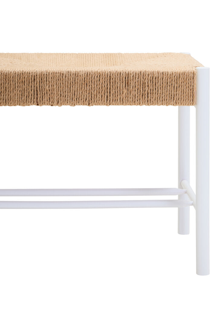 Harrogate Large Natural Rope and White Wood Bench
