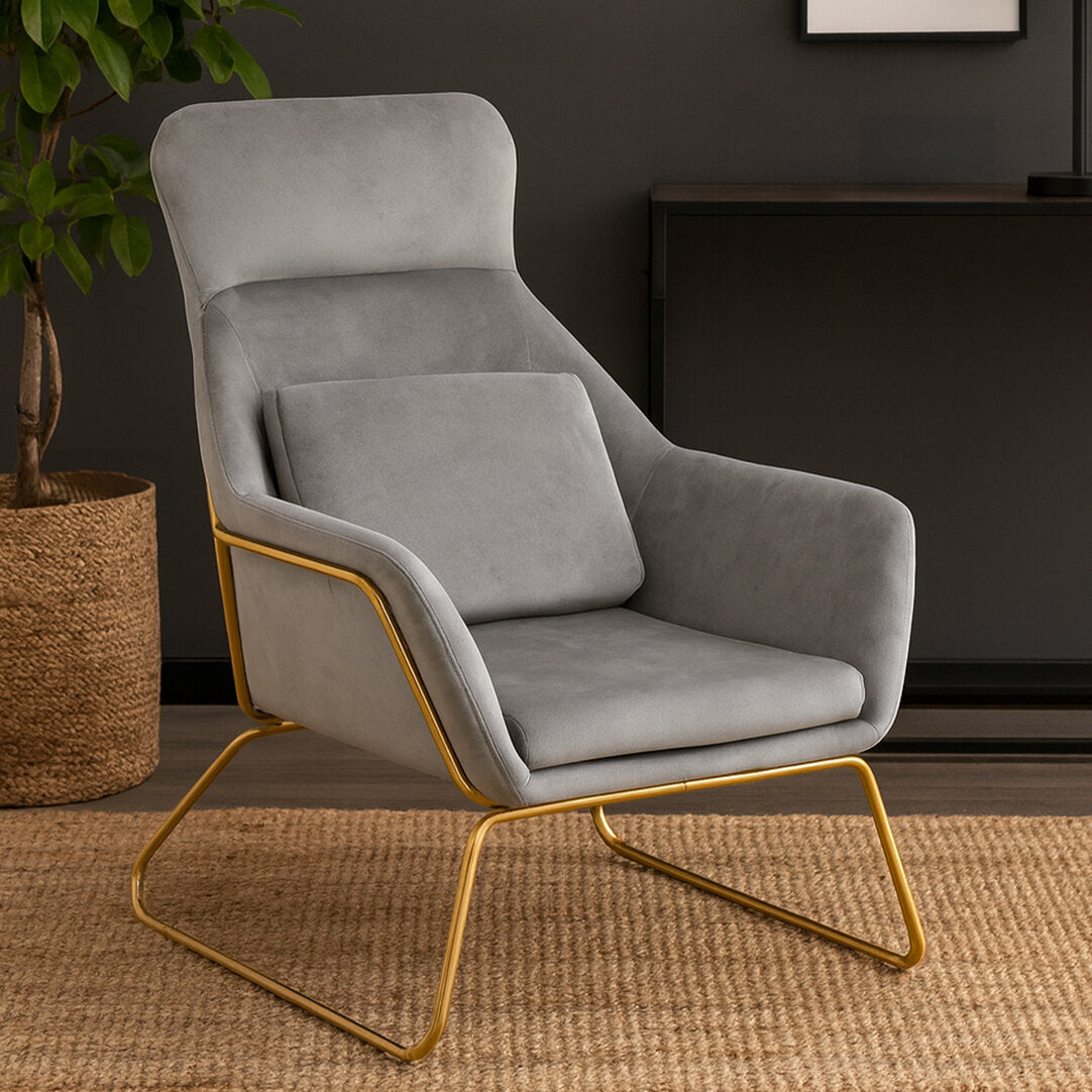 Richmond Grey Velvet Armchair