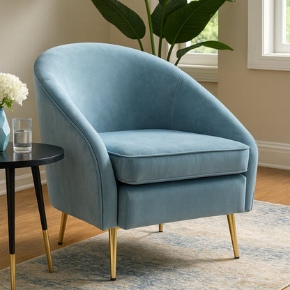Hudson Aqua Blue Velvet Armchair