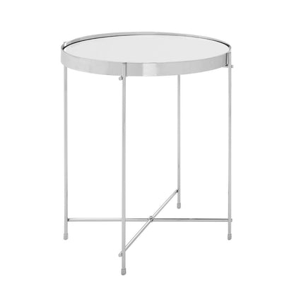 Aurora Mirrored Glass Round Side Table