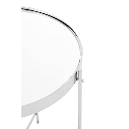 Aurora Mirrored Glass Round Side Table