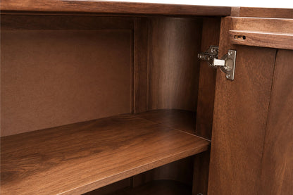 Prestbury Travertine and Mango Wood 2 Door Curved Sideboard