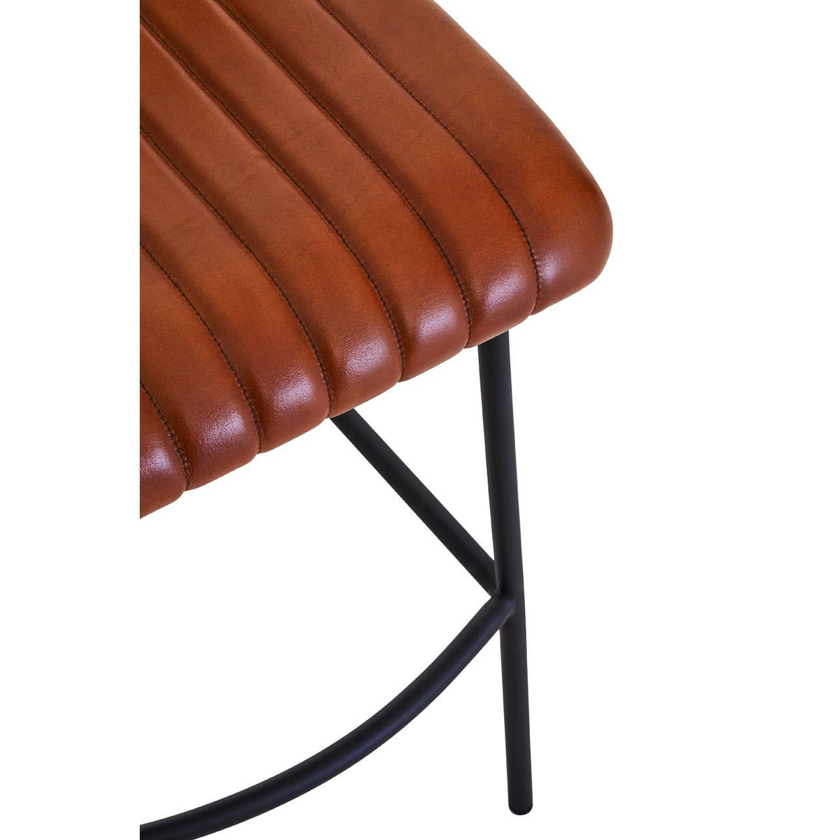 Verona Tan Leather and Rattan Bar Chair