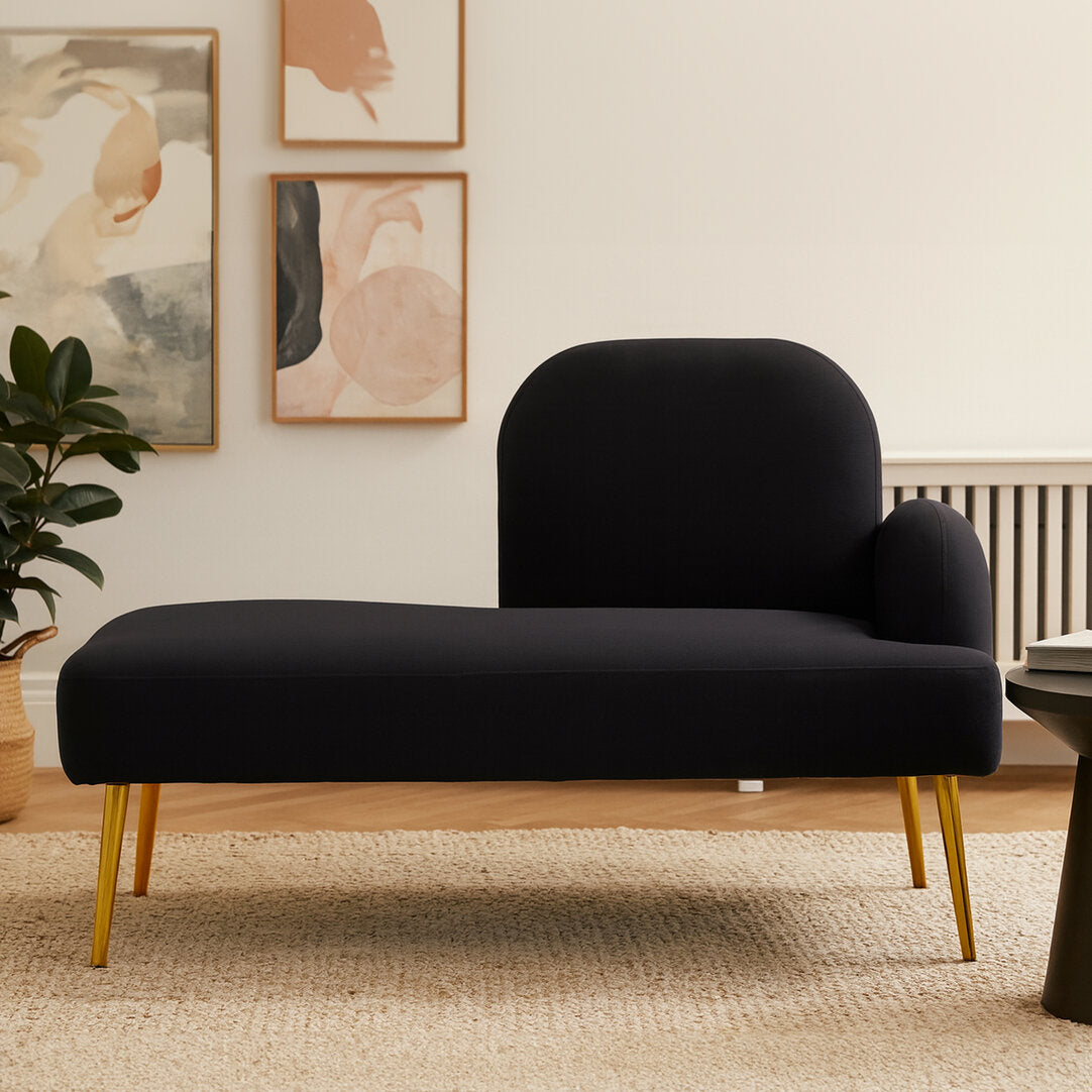 Belgravia Black Right Hand Chaise Longue
