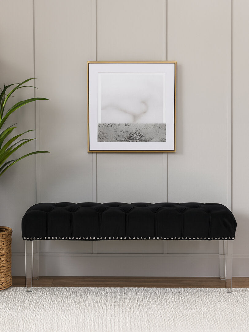 Sorrento Black Velvet Bench