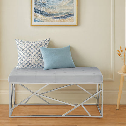 Aurora Powder Blue Geometric Bench