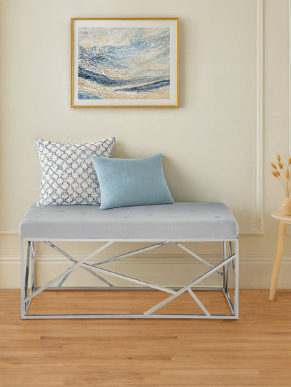 Aurora Powder Blue Geometric Bench