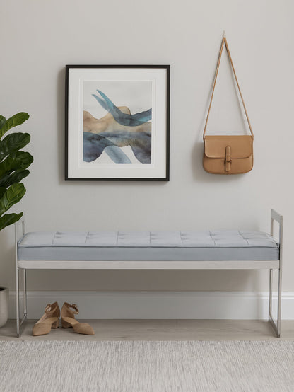 Aurora Powder Blue And Silver Finish Bench