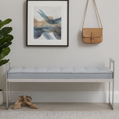 Aurora Powder Blue And Silver Finish Bench