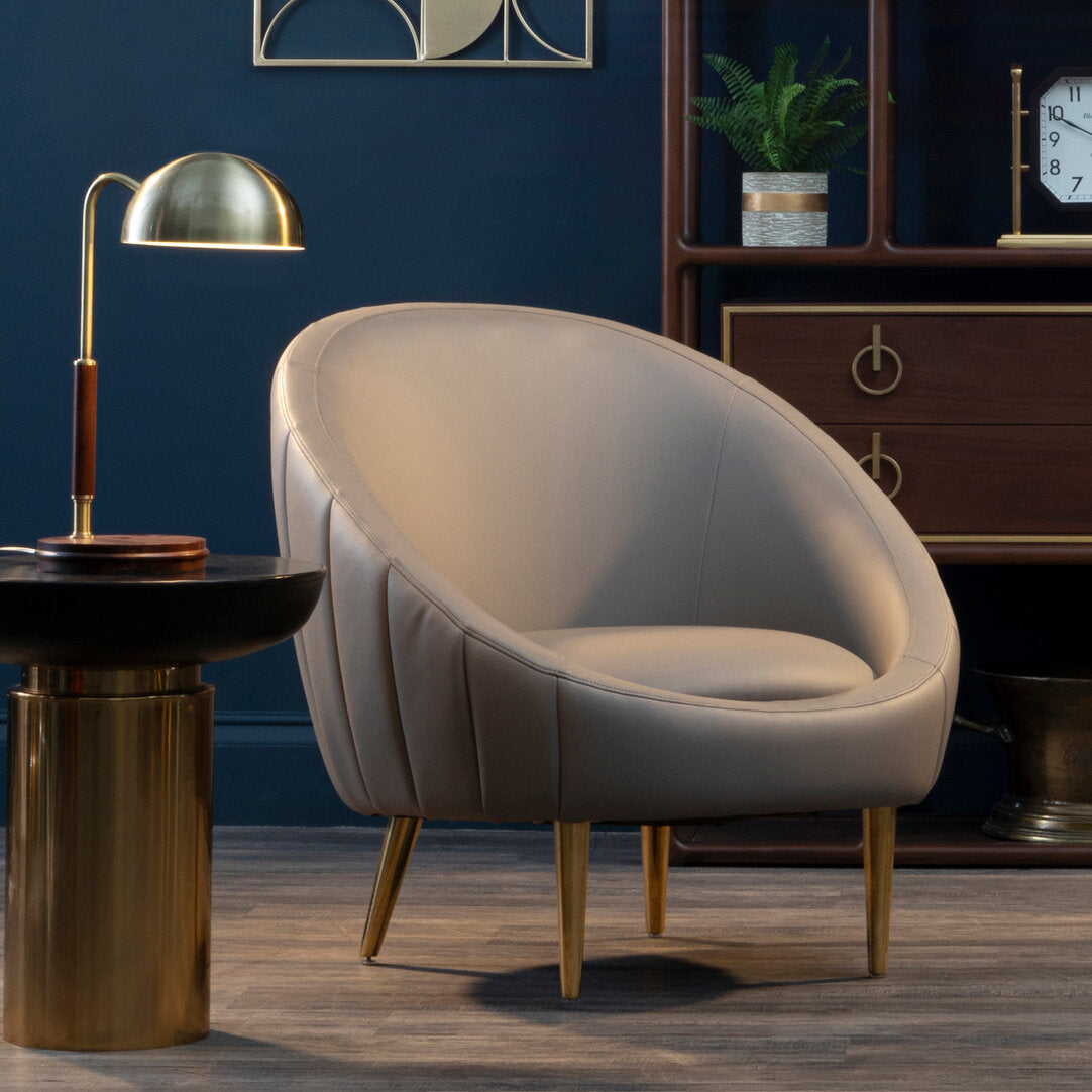 Granada Brown Leather Effect Armchair