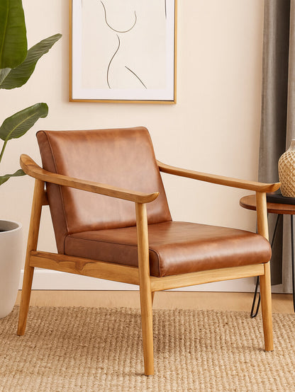 Seville Chair With Brown Plain Leather