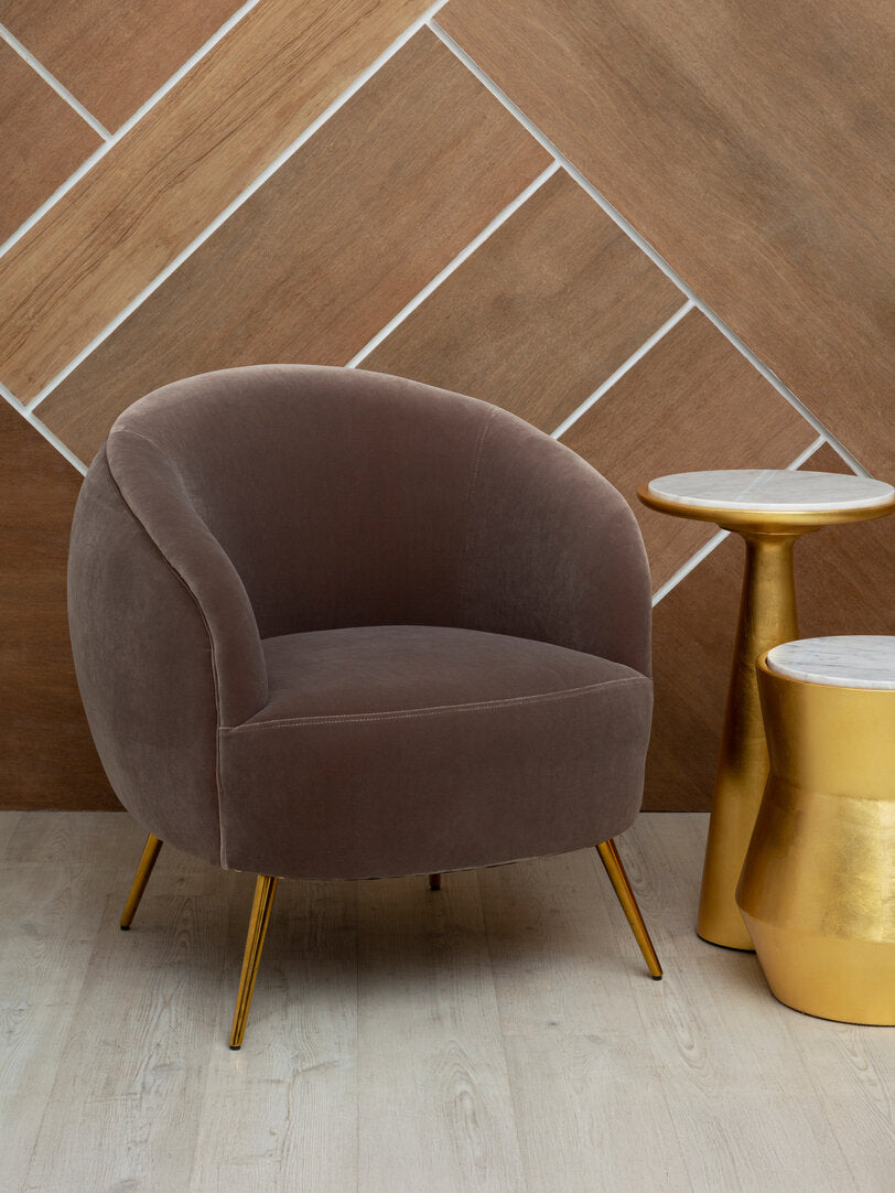 Penzance Mink Velvet Armchair