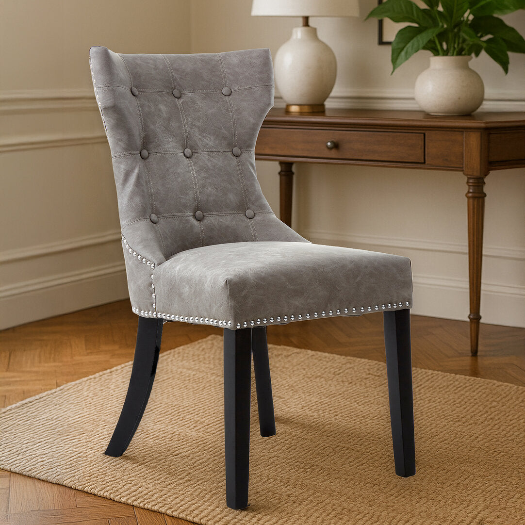 Balmoral Grey Leather Effect Dining Chair