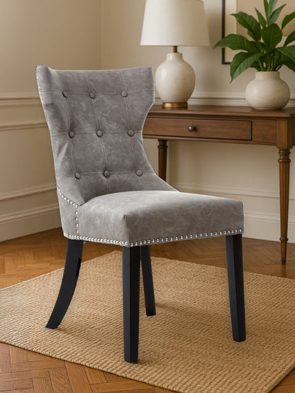 Balmoral Grey Leather Effect Dining Chair