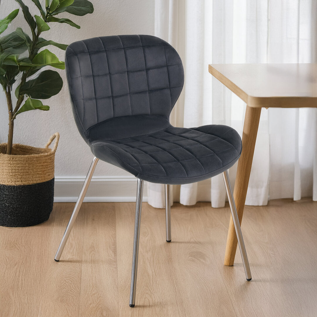 Amalfi Grey Velvet Dining Chair