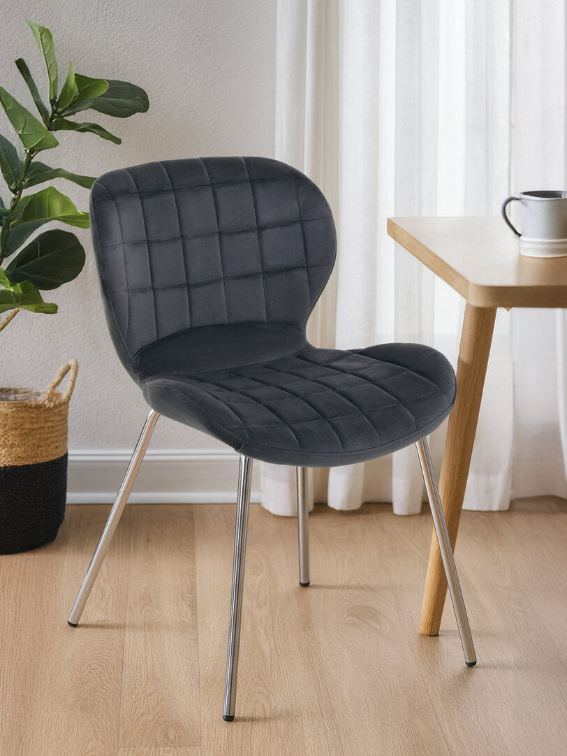 Amalfi Grey Velvet Dining Chair