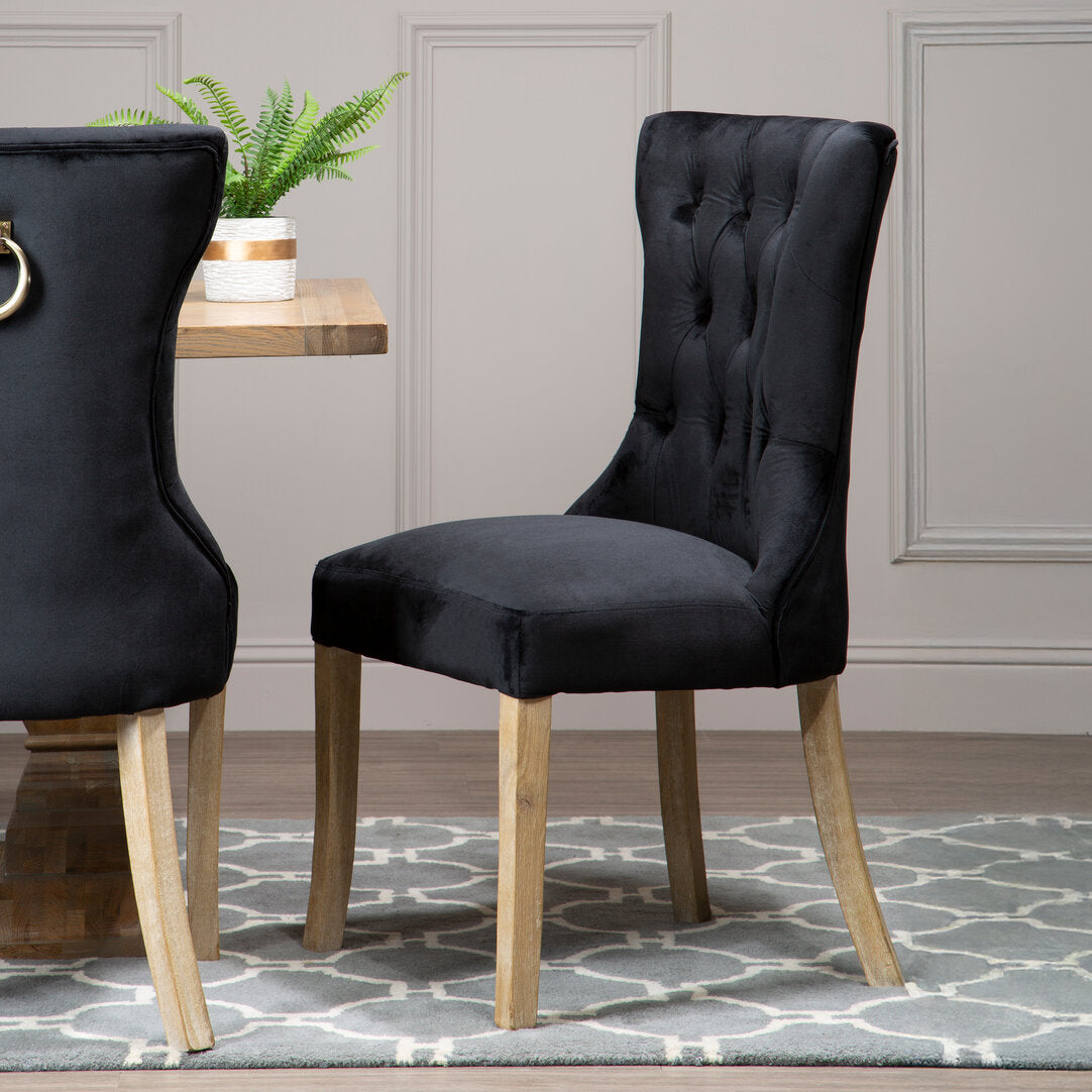 Vienna Townhouse Black Buttoned Dining Chair