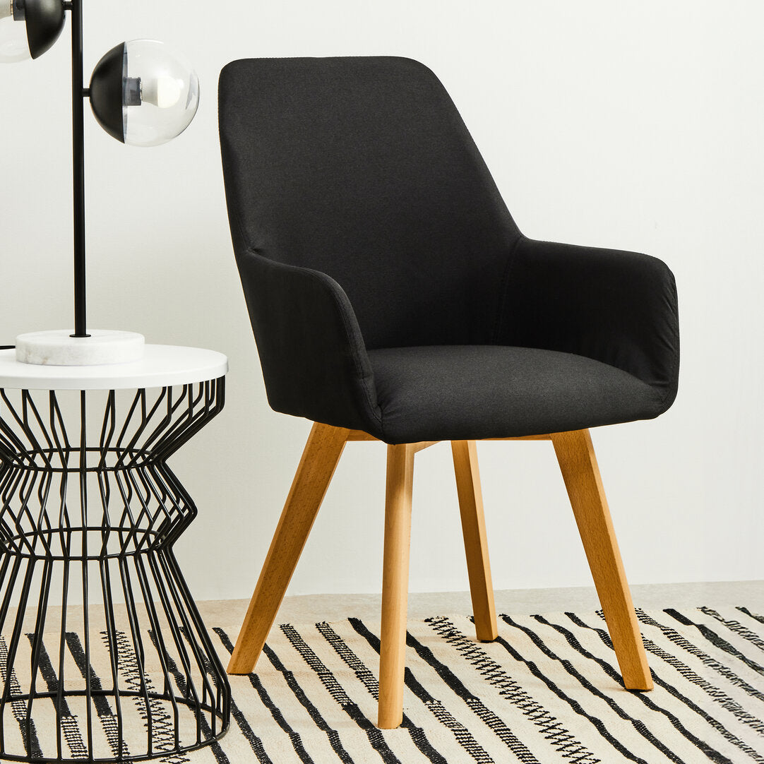 Richmond Black Dining Chair with Angular Legs