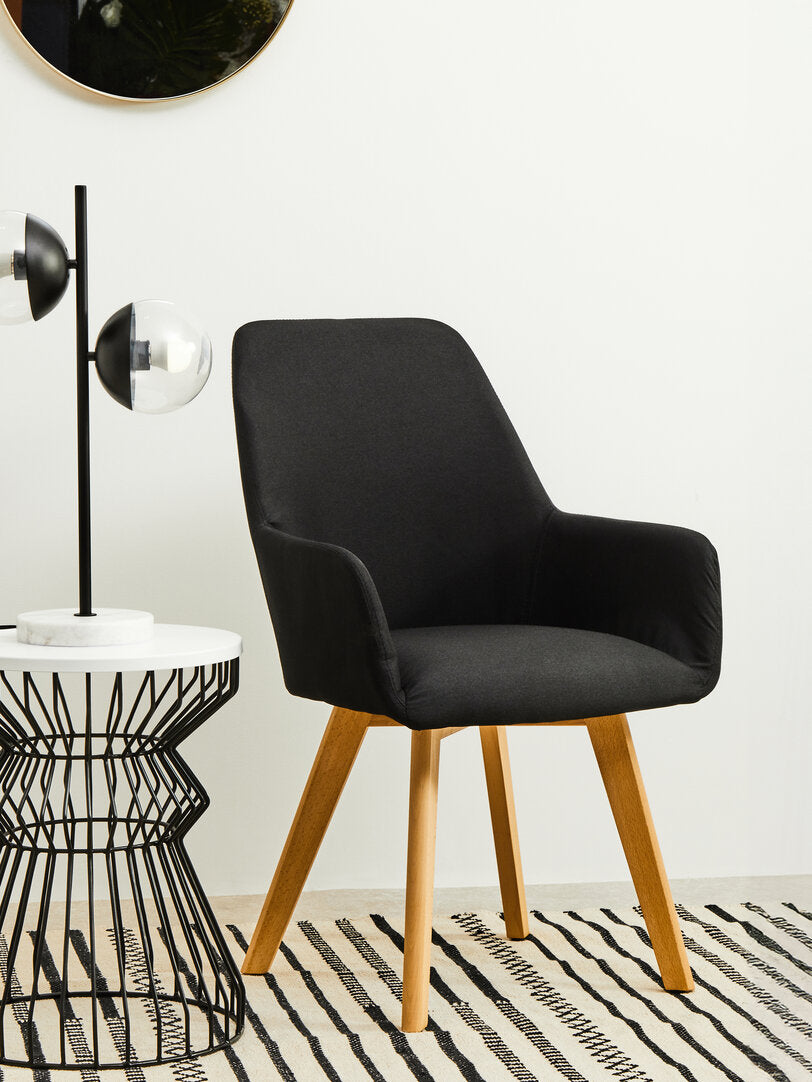 Richmond Black Dining Chair with Angular Legs