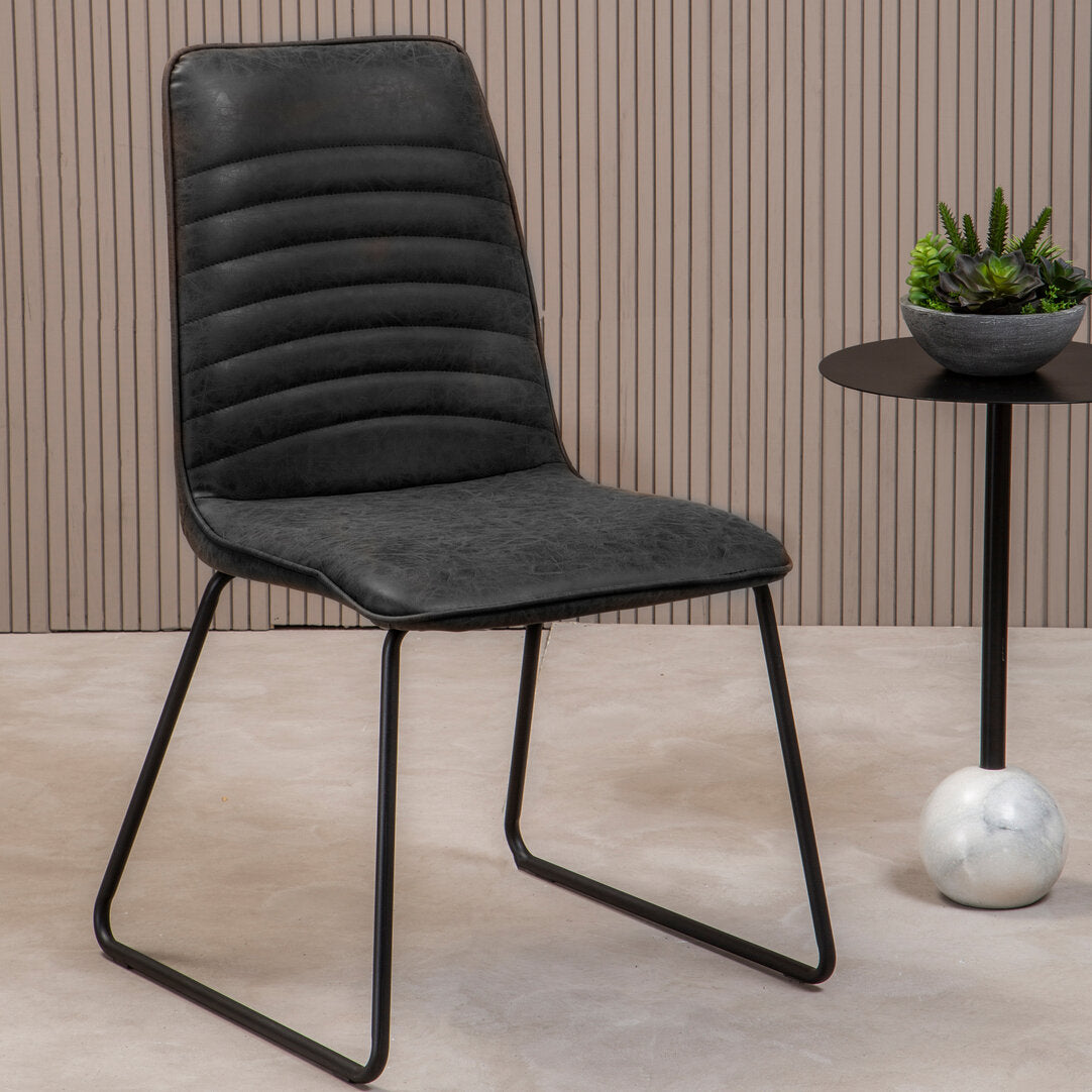 Belgravia Foundry Black Leather Effect Chair
