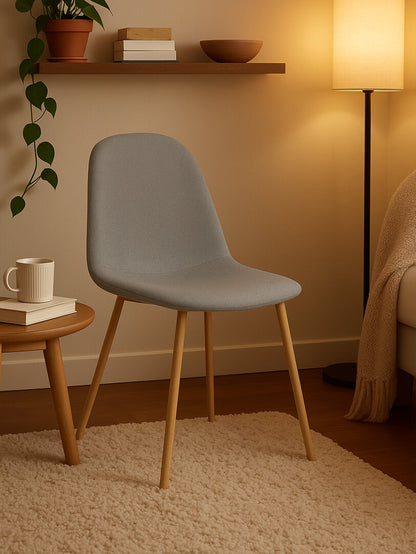 Sorrento Grey Dining Chair With Wood Effect Legs